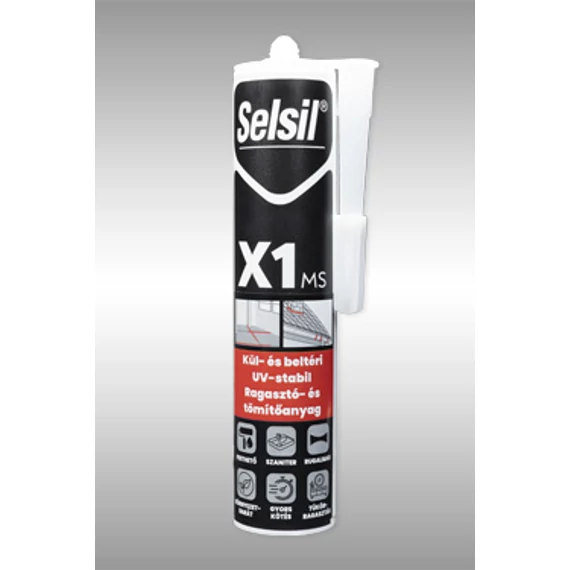 Selsil X1 MS - Hibrid tömítő és ragasztó - festhető, UV stabil rugalmas - fehér - 290ml